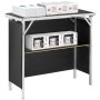 VEVOR draagbare beursbalie, 975 x 385 x 870 mm beursstand, opvouwbare promotionele bartafel, receptiebalie met opbergplank, draagtas, zwart