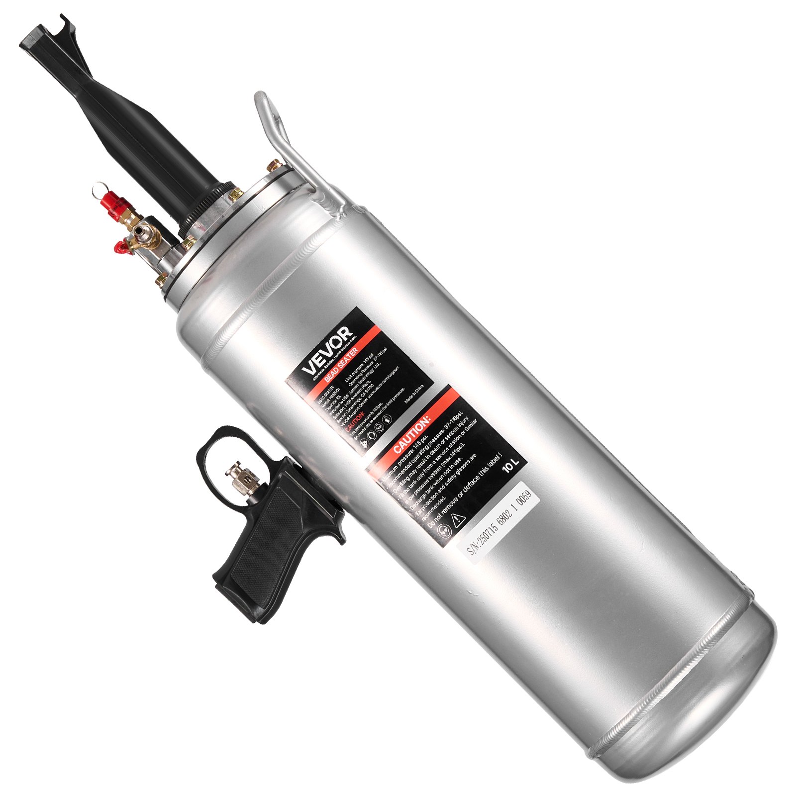 VEVOR Bandenstraalmachine 10 L Air Tire Bead Blaster Handheld Bandenpomp Tool, Verbeterde Draagbare Bandenpomp, 0,6-0,8 MPa voor Auto Motorfiets SUV Pickup ATV Zilver