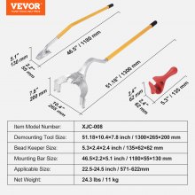 VEVOR tire changer tire changer 571-622 mm adjustable, tire changer 546x265x200 mm tire iron tire changer tire changing tool tire lever yellow