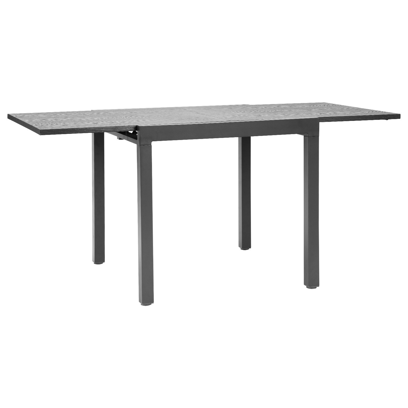 VEVOR Expandable Outdoor Patio Dining Table, 80-160cm Rectangular Backyard Bistro Tables for 4-6, Aluminum Frame Metal Steel Slat , All-Weather Large Furniture for Lawn Garden Porch, Dark Gray