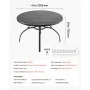 VEVOR Patiotafel Tuintafel Balkontafel (1200 x 725 mm) Gemaakt van koolstofstaal Ronde eettafel voor buiten Tuin Patio Tuin Veranda, Waterdicht, met 38 mm parasolgat, Draagvermogen 68 kg Zwart