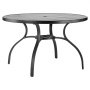 VEVOR Patiotafel Tuintafel Balkontafel (1200 x 725 mm) Gemaakt van koolstofstaal Ronde eettafel voor buiten Tuin Patio Tuin Veranda, Waterdicht, met 38 mm parasolgat, Draagvermogen 68 kg Zwart