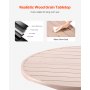 VEVOR Patiotafel Tuintafel Balkontafel (1035 x 720 mm) Gemaakt van koolstofstaal Ronde eettafel voor buiten Tuin Patio Tuin Veranda, Waterdicht, met parasolgat en houtnerf, Draagvermogen 68 kg