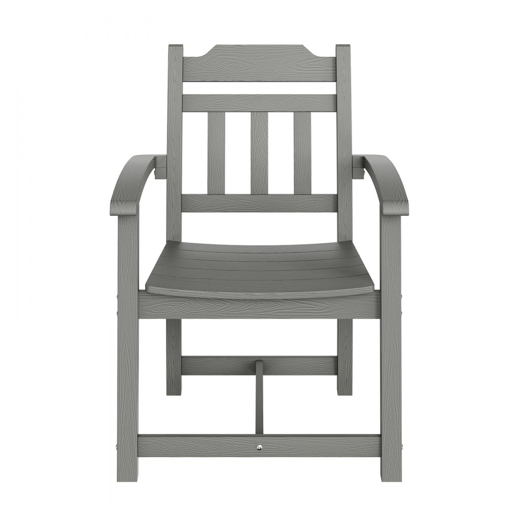 VEVOR 5 Pieces Patio Dining Set, Outdoor Square Furniture Table and Chairs, All Weather Garden Furniture Table Sets, HIPS Small Patio Conversation Set, For Lawn, Deck, Backyard, Poolside, Light Gray