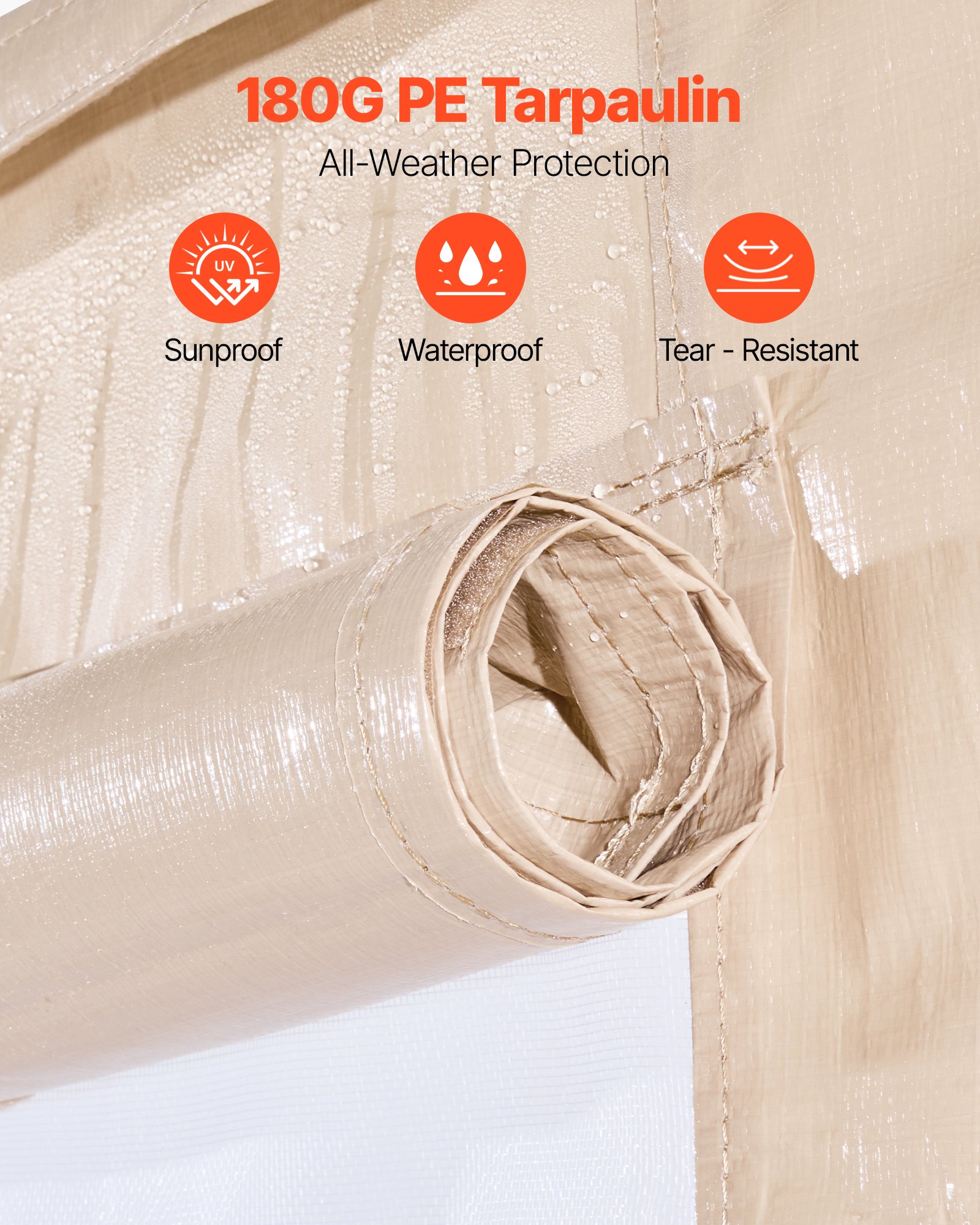 VEVOR Winter Gazebo Cover, 3,09x3,69 m, Vervangende Cover met Zijwanden en Gaasvensters, PE Materiaal, Gesloten Opslagbeschermingshoezen, Gazebo's Niet Inbegrepen