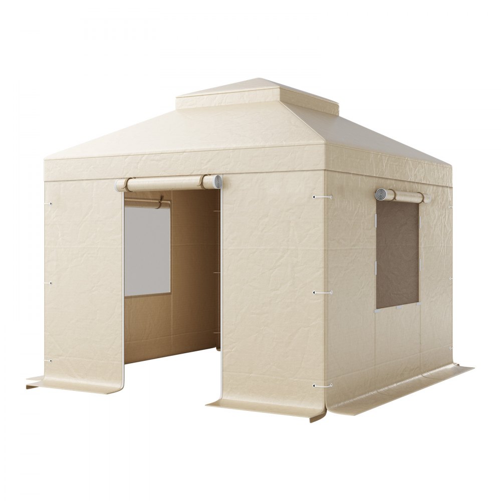 VEVOR Winter Gazebo-hoes, geschikt voor 3,05 x 3,05 m paviljoenen met dubbel dak, vervangende hoes met zijwanden en gaasramen, opslagbeschermhoezen, paviljoenen niet inbegrepen