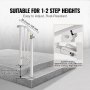 VEVOR Balustrade Trap Smeedijzeren Leuning 1-2 Treden Trap Leuning 17,3 cm Rail Afstand Tussen Palen 30 cm Outdoor Indoor Trapleuning