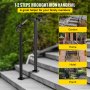 VEVOR Stair Railing Wrought Iron Entrance Railing Arch Shape Suitable for 1 to 2 Steps for Outdoor Black