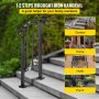VEVOR Stair Railing Wrought Iron Entrance Railing​ Suitable for 1 to 2 Steps for Outdoor Black