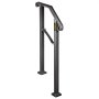 VEVOR Smeedijzeren Leuning 2-3 Treden Trap Leuning 37 cm Smeedijzeren Leuning Rail Afstand Tussen Palen 71 cm Outdoor Indoor Trapleuning voor Tuinen Woongebouwen Commerciële Kantoorgebouwen Zwart