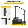 VEVOR Stair Railing Wrought Iron Entrance Railing Arch Shape Suitable for 2 to 3 Steps for Outdoor Black