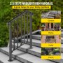 VEVOR Stair Railing Wrought Iron Entrance Railing Suitable for 2 to 3 Steps for Outdoor Black