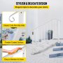BuoQua Stair Handrail Picket 3 or 4 Steps Handrail Picket #3 handrails for Outdoor Steps with Installation Kit for Outdoor Steps Stair Handrail Wrought Iron Stair Railing White