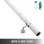 VEVOR Stair Handrail 3ft Length Stair Rail Aluminum Handrails for Stairs 200lbs Load Capacity Stairway Railing Round Steel Pipes Hand Rails for Indoor Stairs Wall Mount Staircase(White,3ft Length)