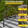 VEVOR Stair Railing Wrought Iron Entrance Railing Arch Shape Suitable for 4 to 5 Steps for Outdoor Black