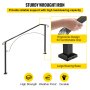 VEVOR Stair Railing Wrought Iron Entrance Railing Arch Shape Suitable for 4 to 5 Steps for Outdoor Black