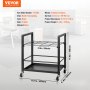 VEVOR blueprint storage rack, black metal, 12 slots, mobile with 4 casters, dimensions 16.7x11.4x17.9 in.