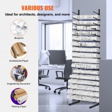 VEVOR Blueprint Storage Rack Vertical Hanging Poster Display Rack 16-Tier