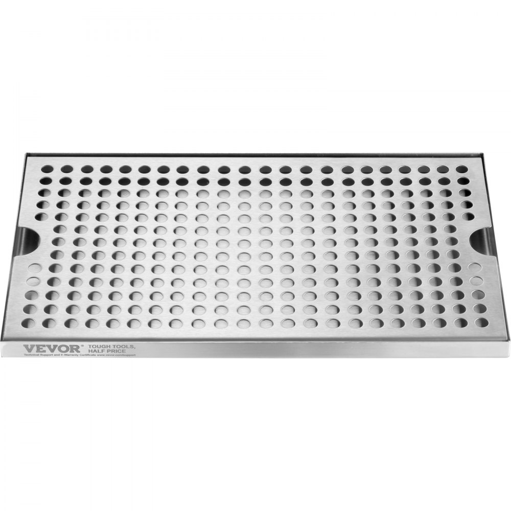 VEVOR 304 roestvrijstalen lekbak, bierlekbak met 4 antislip rubberen pads en afneembare afdekking, 300 x 180 x 25 mm lekbak voor bars, geschikt voor restaurants, bars, keukens, cafés, enz.
