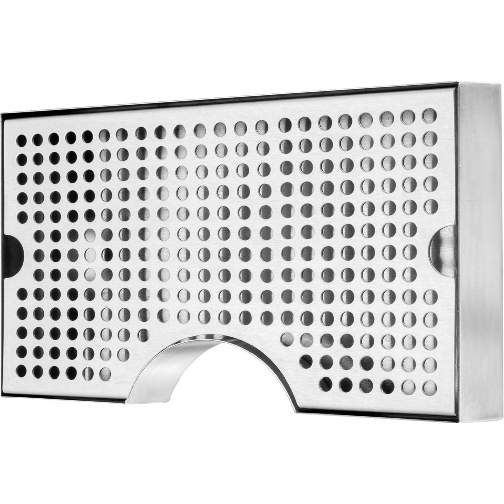 VEVOR 304 roestvrijstalen lekbak, bierlekbak met 4 antislip rubberen pads en afneembare afdekking, 300 x 180 x 25 mm lekbak voor bars, geschikt voor restaurants, bars, keukens, cafés, enz.