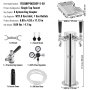 VEVOR Kegerator Tower Kit, Single Tap Beer Conversion Kit, Stainless Steel Keg Beer Tower Dispenser with Dual Gauge W21.8 Regulator & S-System Keg Coupler, Beer Drip Tray for Party Home