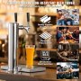 VEVOR Kegerator Tower Kit, Dual Tap Beer Conversion Kit, Stainless Steel Beer Tower Dispenser with Dual Gauge W21.8 Regulator and A-System Keg Coupler, Beer Drip Tray for Home Party