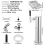 VEVOR Kegerator Tower Kit, Single Tap Beer Conversion Kit, roestvrijstalen vat biertorendispenser met dubbele meter W21.8 regelaar en A-systeem vatkoppeling, bierlekbak voor thuisfeest