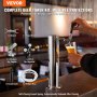 VEVOR Kegerator Tower Kit, Single Tap Beer Conversion Kit, Stainless Steel Keg Beer Tower Dispensing System with Dual Gauge W21.8 Regulator and A-System Keg Coupler, Beer Drip Tray for Home Party