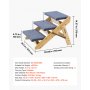 VEVOR Wood Pet Stairs, 3-Step Dog Stairs for Beds, Sofa & Cars, 68 kg Load Capacity, Floded Flat Design, Stable & Sturdy Cat & Dog Step Ladder for Small Medium Large Older Pet Puppy Essentials