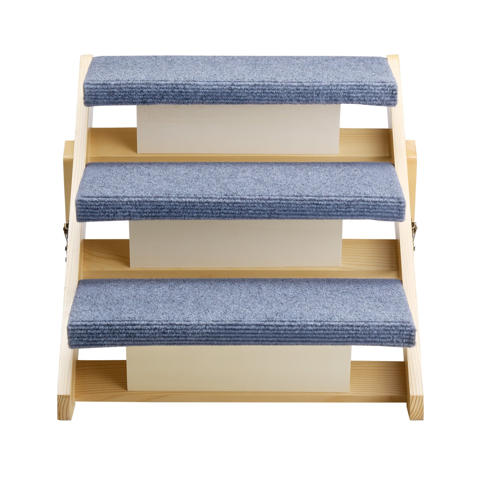 VEVOR Wood Pet Stairs, 3-Step Dog Stairs for Beds, Sofa & Cars, 68 kg Load Capacity, Floded Flat Design, Stable & Sturdy Cat & Dog Step Ladder for Small Medium Large Older Pet Puppy Essentials