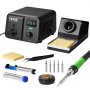 VEVOR Soldering Iron Station, 70W Digital Display Soldering Station Kit, 122°F- 932°F Temp Control & Built-in Transformer, Auto Standby & Sleep Mode, with 5 Soldering Tips, Lead-Free Solder, Tweezers
