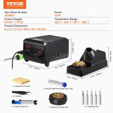 VEVOR Soldeerboutstation 75W LCD-display Soldeerstationset 122°F-932°F