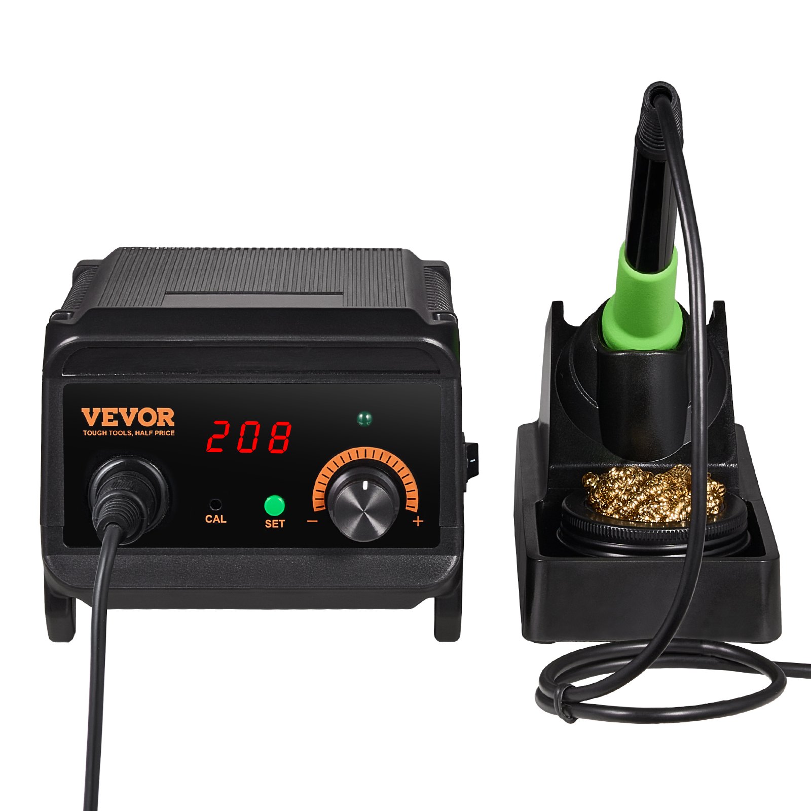VEVOR Soldering Iron Station, 75W Digital Display Soldering Station Kit, 122°F- 932°F Temp Control & Built-in Transformer, Auto Standby & Sleep Mode, with 5 Soldering Tips, Lead-Free Solder, Tweezers