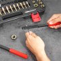 VEVOR Draadherstelgereedschap UNC & UNF & Metrische Draadreparatieset 61-delige set met draadtappen en snijmallen voor monteurs en doe-het-zelvers