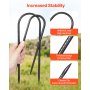 VEVOR Rebar Stakes, 12-Inch, Heavy-Duty 0.32 in Diameter U Shape, Galvanized Steel Ground Anchors with Chisel Point End & Rust-Resistant Coating, for Gardening Support, Fence, Camping Tents (8-Pack)