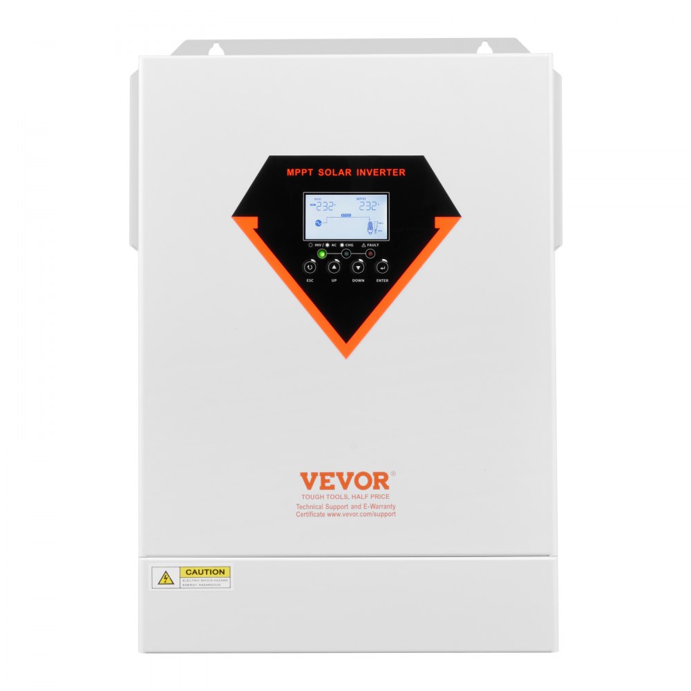 VEVOR 6kW hybride zonne-omvormer, alles-in-één zuivere sinusomvormer, 48V DC naar 220/230V AC, met ingebouwde 120A MPPT-zonnecontroller, voor loodzuurlithiumbatterijen in off-grid-systemen