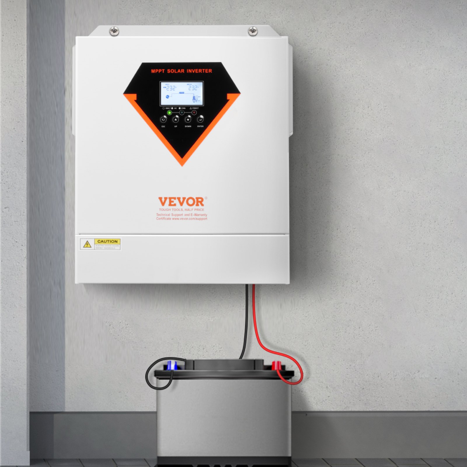 VEVOR 3500W hybride zonne-omvormer, alles-in-één zuivere sinusomvormer van 24 V DC naar 220/230 V AC met ingebouwde 100 A MPPT-zonnecontroller voor off-grid loodzuur-lithium-accu