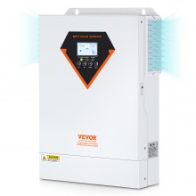 VEVOR 2-in-1 hybride zonne-omvormer 5500W zonne-omvormer 11000VA zuivere sinusgolf MPPT LCD-scherm 3 laadmodi (zonne-energie opladen, netstroom opladen, hybride opladen) en 4 uitgangsmodi (UTL, SOL, SBU, SUB)