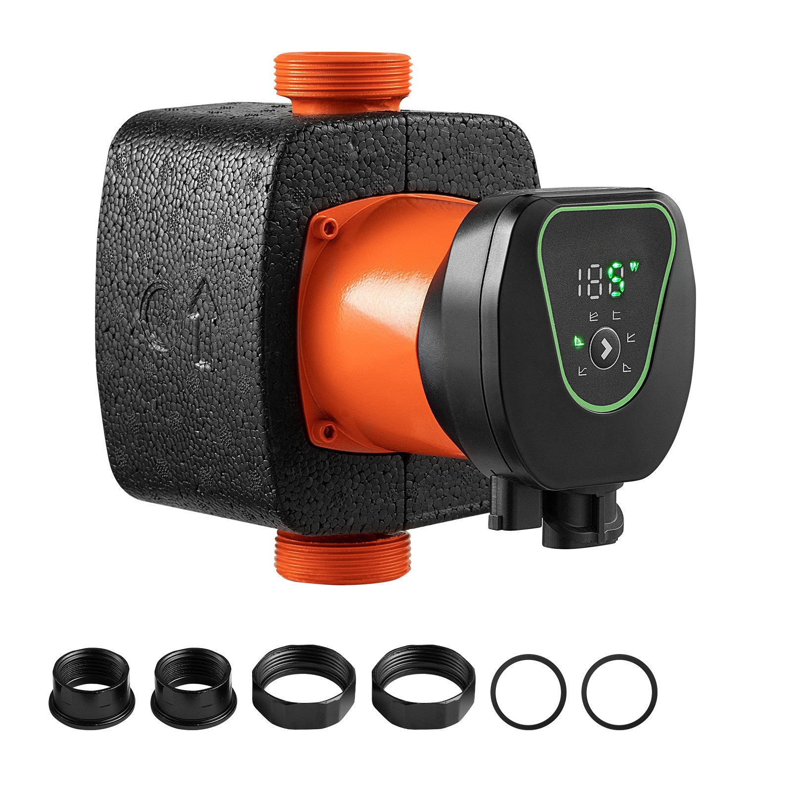 VEVOR LPS25-11PA/180 circulatiepomp, 117 l/min, max. opvoerhoogte 11 m, gietijzeren warmwatercirculatie, schroefdraadaansluiting, terugslagklep, stille werking, voor thuisverwarmingssysteem