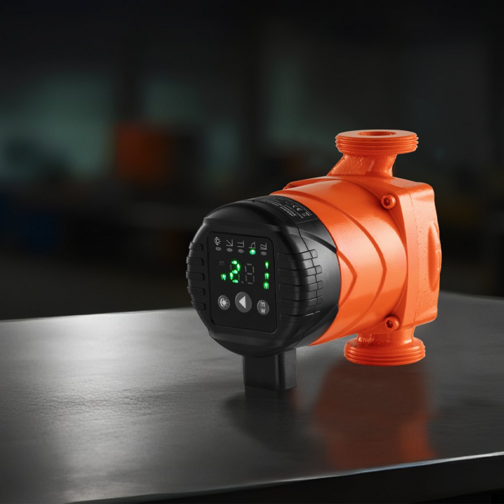 VEVOR LPS25-4BP/130 circulatiepomp, gietijzeren circulatiepomp, 42 l/min, maximale opvoerhoogte 4 m, warmwatercirculatie, schroefdraadaansluiting, terugslagklep, stille werking, voor thuisverwarmingssysteem