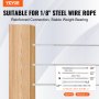 VEVOR 102 stuks kabelrailpersklemmen met schroefdraadbouten en spanuiteinde voor 1/8" kabelrailing, T316 roestvrij staal, kabelrailspanner 1/8" voor houten/metalen palen, zilver