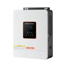 VEVOR 3000W hybride omvormer, 24V DC naar 230V AC, met geïntegreerde 80A MPPT zonne-laadregelaar, compatibel met loodzuur- en lithiumbatterijen, voor thuis, campers en off-grid systemen.