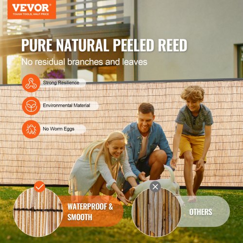 VEVOR LLWL16440N2 1,2 x 5,0 m, 2 stuks gordijn balkon riet rol