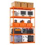 VEVOR Storage Shelves, 2500 lbs, 5 Tier Heavy Duty Garage Shelving, 18" D x 48" W x 72" H Adjustable Metal Shelves for Industrial Shelving Unit Utility Shelf, for Kitchen, Warehouse, Basement, Orange