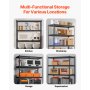 VEVOR Opslagstelling, 1134 kg, 5-laags zware garagestelling, 457,2 x 1219,2 x 1828,8 mm, verstelbare garagestelling voor industriële stellingen, kelderstelling, voor keuken, magazijn, kelder, zwart