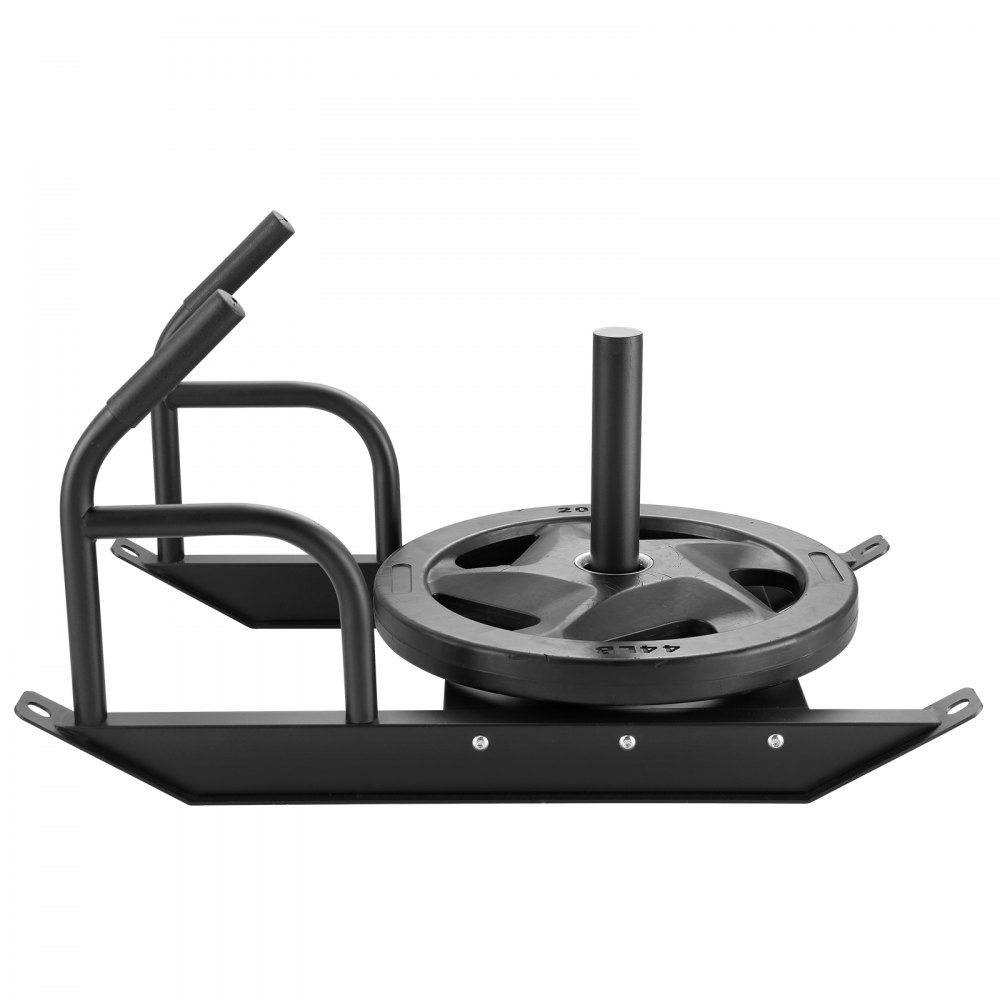 VEVOR Weight Training Pull Sled, Fitness Strength Speed Training Sled with Handle, Steel Power Sled Workout Equipment for Athletic Exercise & Speed Improvement, Suitable for 1"&2" Weight Plate, Black