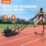 VEVOR Weight Training Pull Sled, Fitness Strength Speed Training Sled with Handle, Steel Power Sled Workout Equipment for Athletic Exercise & Speed Improvement, Suitable for 1"&2" Weight Plate, Black