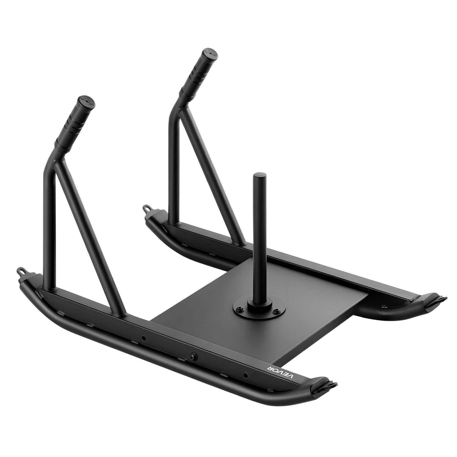 VEVOR Weight Sled, Steel Power Sled, Fitness Strength Training Sleds for Athletic Exercise Speed Improvement, Workout Fitness Equipment with Handle, Compatible with 25/51 mm Weight Plates, Black