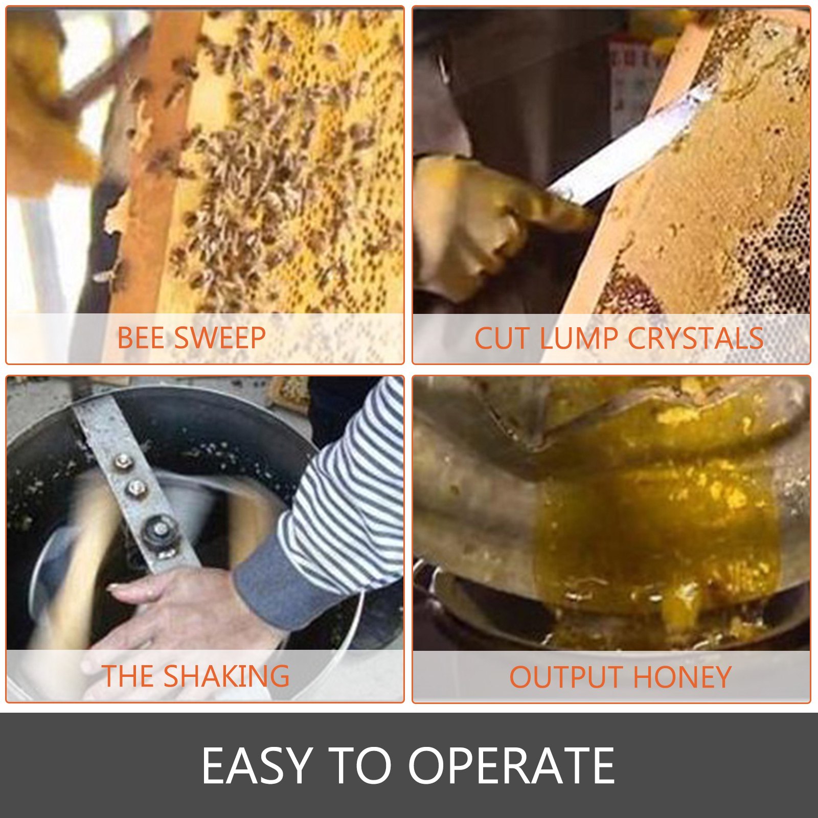 VEVOR 2 Frame Manual Honey Extractor Stainless Steel Bee Extractor Stainless Steel Honeycomb Spinner Crank Beekeeping Equipment Suitable for Hobbyist Bee Keeper.