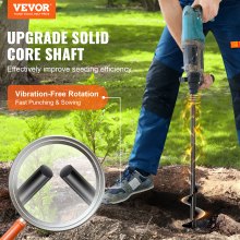 VEVOR Garden Auger φ77x600mm Ground Auger for Electric Drill PCM Steel Stake Auger Suitable for 3/8"(9.53mm) Hex Drill Screwdriver Twist Drill Ideal for planting, installing fences and tents
